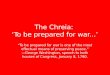 Chreia 1 To be prepared for war