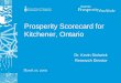 Prosperity Scorecard for Kitchener, Ontario