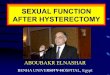 SEXUAL FUNCTION AFTER HYSTERECTOMY