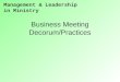 8 Business meeting decorum