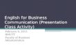 English for business communication (presentation class activity