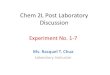 Chem 2L Post Lab Expt 1-7