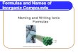 Formulas and Names-Inorganic Compounds