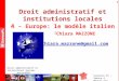 Jean luc boeuf  - Séance 6 - Droit administratif et institutions locales - Europe, le modèle italien