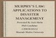MURPHY’S LAW: APPLICATIONS TO DISASTER MANAGEMENT-JACK ABEBE