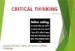 The Art of Critical thinking
