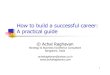 How to build a successful career - a practical guide