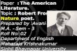 Robert frost as a Nature poet