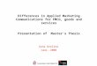 Differences in Applied Marketing Communications for FMCG, Goods and Services