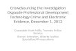 Crowdsourcing The Investigation Technology & Digital Evidence Symposium Osgoode Hall 2012