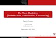 The Three Musketeers (Authentication, Authorization, Accounting)