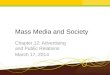 Mass Media and Society Chapter 12: Advertising and PR