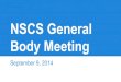 NSCS September 2014 Presentation