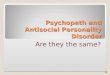 Psychopath And Antisocial Personality Disorder Slide Presentation