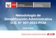 Metodologia Simplificacion Administrativa PCM