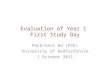 Evaluation of year 1 study day