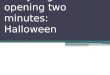 Analysing the opening two minutes halloween