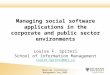 Managing social software applications in the corporate and public sector environments