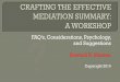 Crafting the Effective Mediation Summary