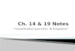 Ch. 14 & 19 notes