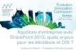 SharePoint Summit Quebec 2013 - AppStore d'Entreprise avec SharePoint 2013, quels enjeux pour les DSI ?