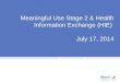 Meaningful Use Stage 2  and Health Information Exchange (HIE)