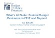 3.8 What’s at Stake: Federal Policy Decisions in 2012 and Beyond