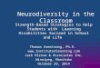 October 29, 2014, Revised Handouts for Neurodiversity in the Classroom Workshop
