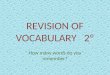 Revision of vocabulary   2º