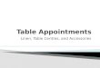 Ex 7 Table Appointments
