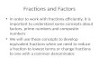 Prime Factorization & Fractions