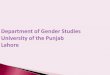 Department of gender studies punjab