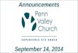 Penn Valley Network Announcements 9 14-14