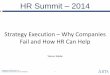 Strategy Execution – Why Companies Fail and How HR Can Help