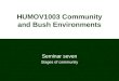 Community and Bush Environments - Seminar 7 - stages of community