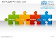 3d puzzle pieces in line powerpoint ppt templates