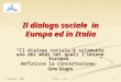 Le Forme Del Dialogo Sociale In Italia Europam3