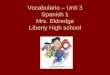 Vocabulario – Unit 3 Spanish 1 Mrs. Eldredge Liberty High school