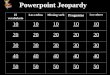 Powerpoint Jeopardy El vocabulario Los verbosMissing verb Preguntas Los colores 10 20 30 40 50
