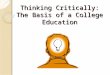Chapter 5 Thinking Critically