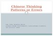 Chinese Thinking Patterns or Errors