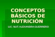 CONCEPTOS BÁSICOS DE NUTRICIÓN LIC. NUT. ALEXANDRA GUERRERO