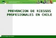 PREVENCION DE RIESGOS PROFESIONALES EN CHILE. TEMARIO 1.-Introducción 2.-Caracterización de la Siniestralidad Actual 3.-Tendencias