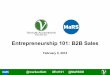 B2B Sales - Entrepreneurship 101 (2013/2014)