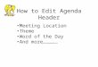 How to edit theme and word of day in agenda