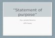 Statement of purpose