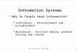 Data information and systems