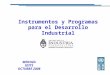Instrumentos y Programas para el Desarrollo Industrial MEDOZA IDITS OCTUBRE 2008