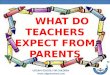 What do teachers expect from parents