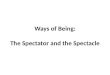 Dissertation Proposal Presentation - Ways of Being: The Spectator and the Spectator